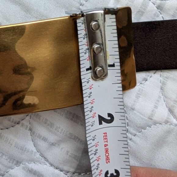 Women`s Waist Belt with Gold Metal Plate Size 14 main image 14